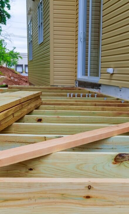 deck construction at property in richmond hill