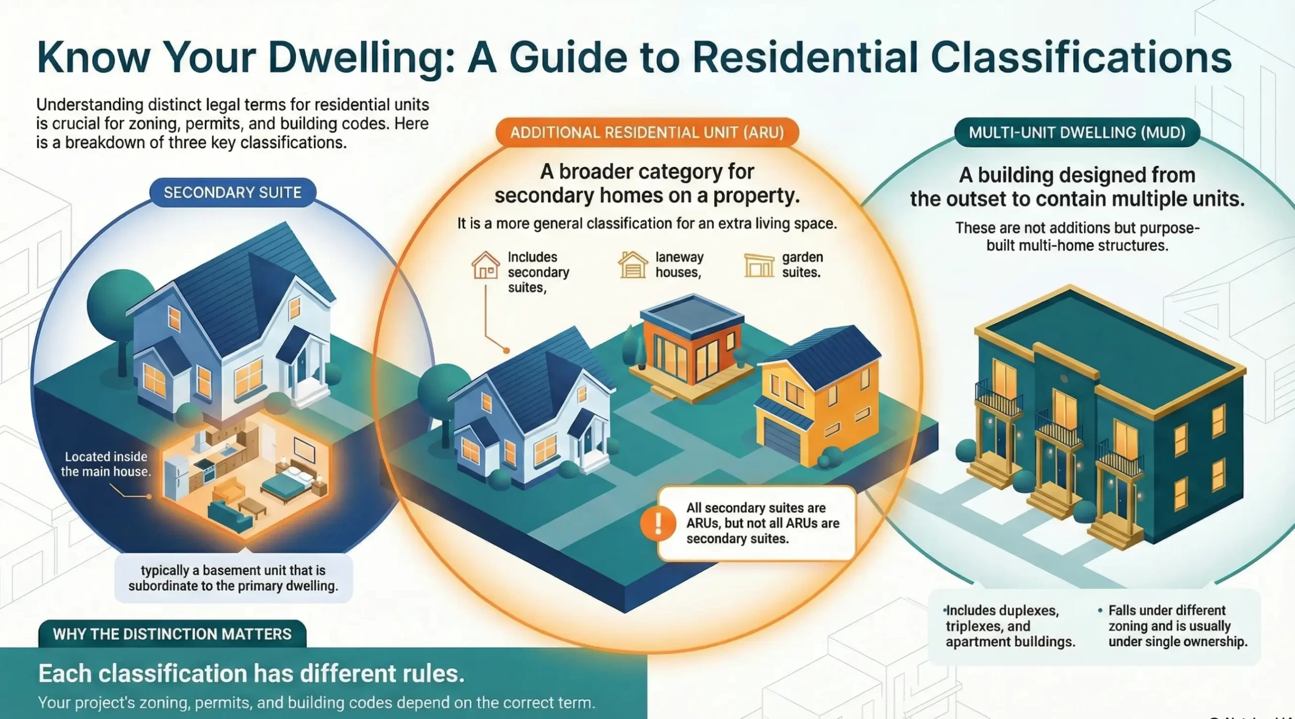 secondary suite vs adu vs multi unit dwelling
