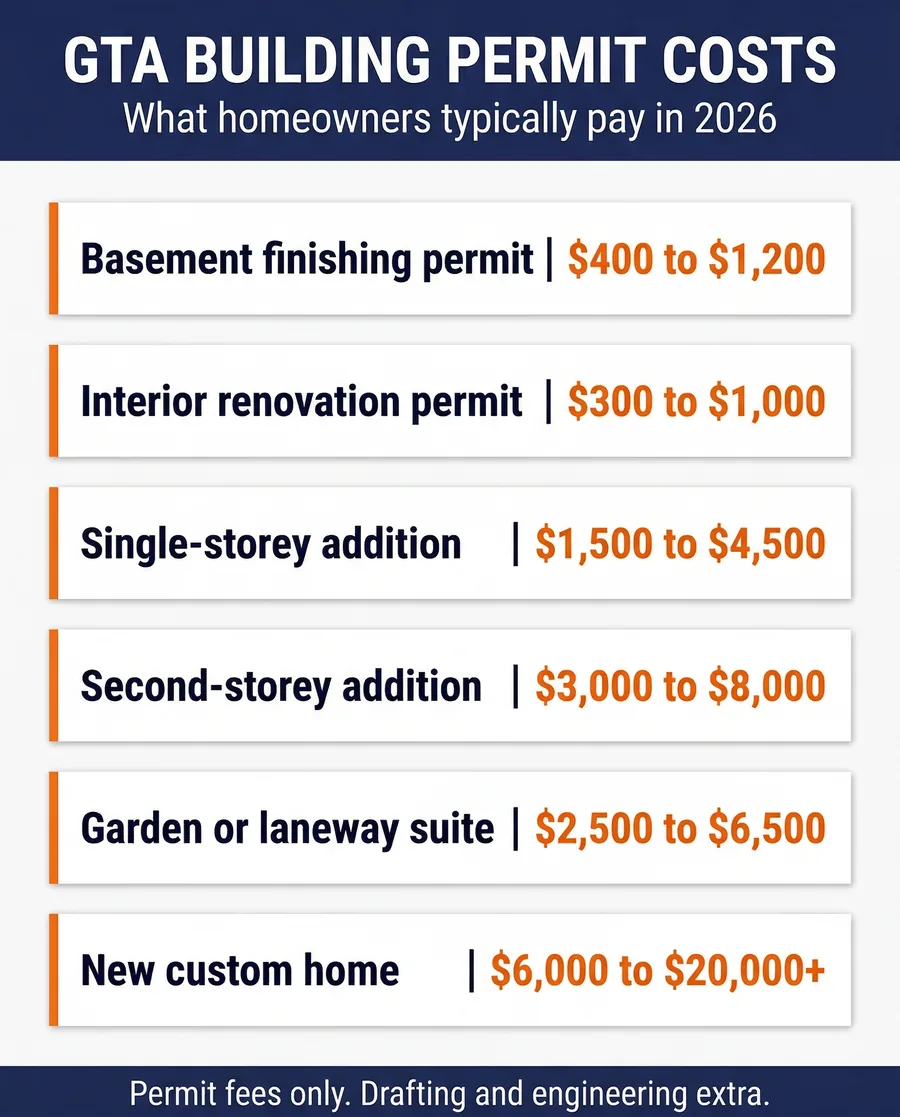 building permit cost GTA infographic - Acadia Drafting