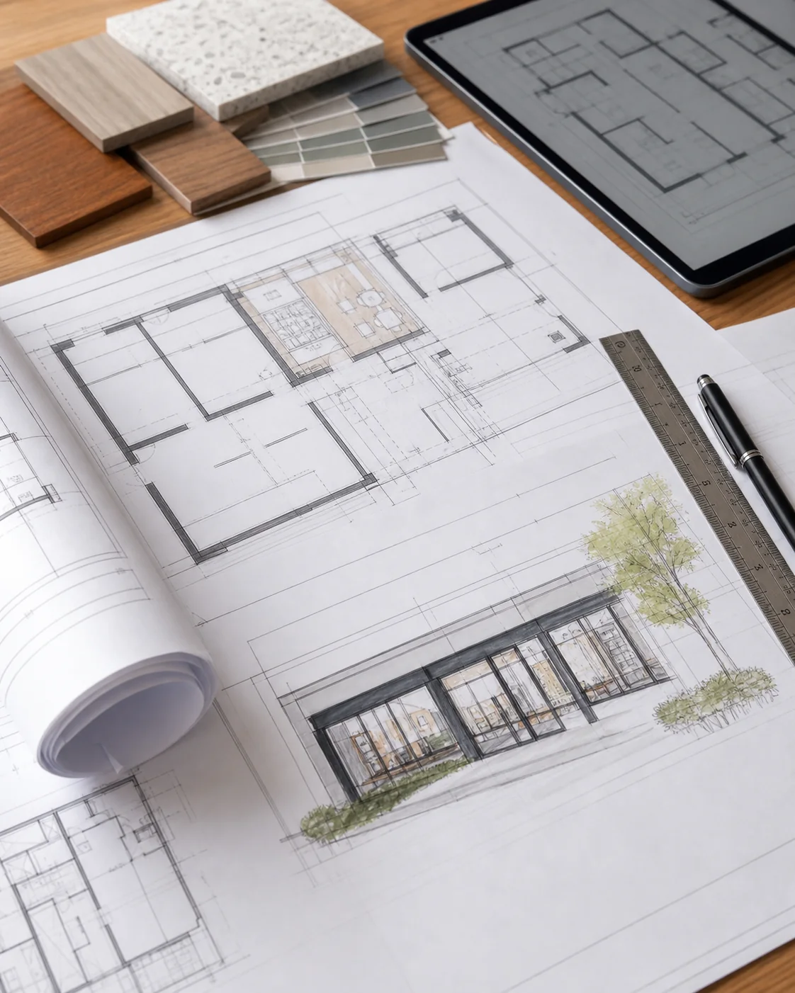 Commercial change of use drawing package with floor plans and drafting tools
