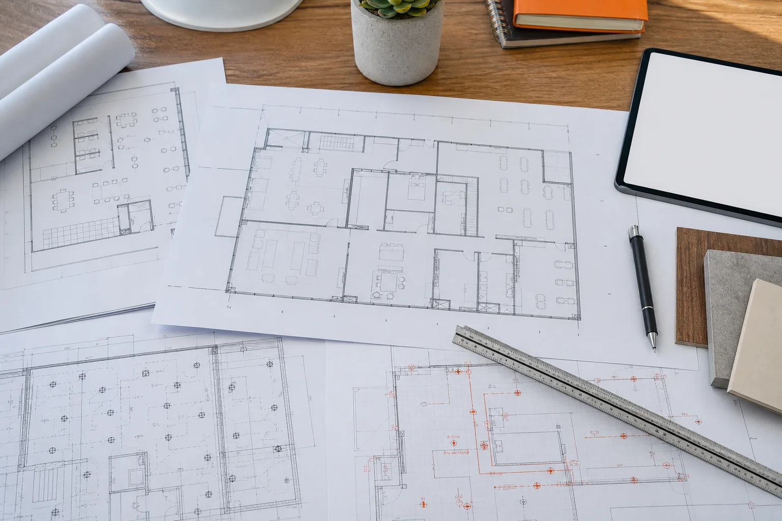 Commercial warehouse permit drawing package with occupancy and life safety notes